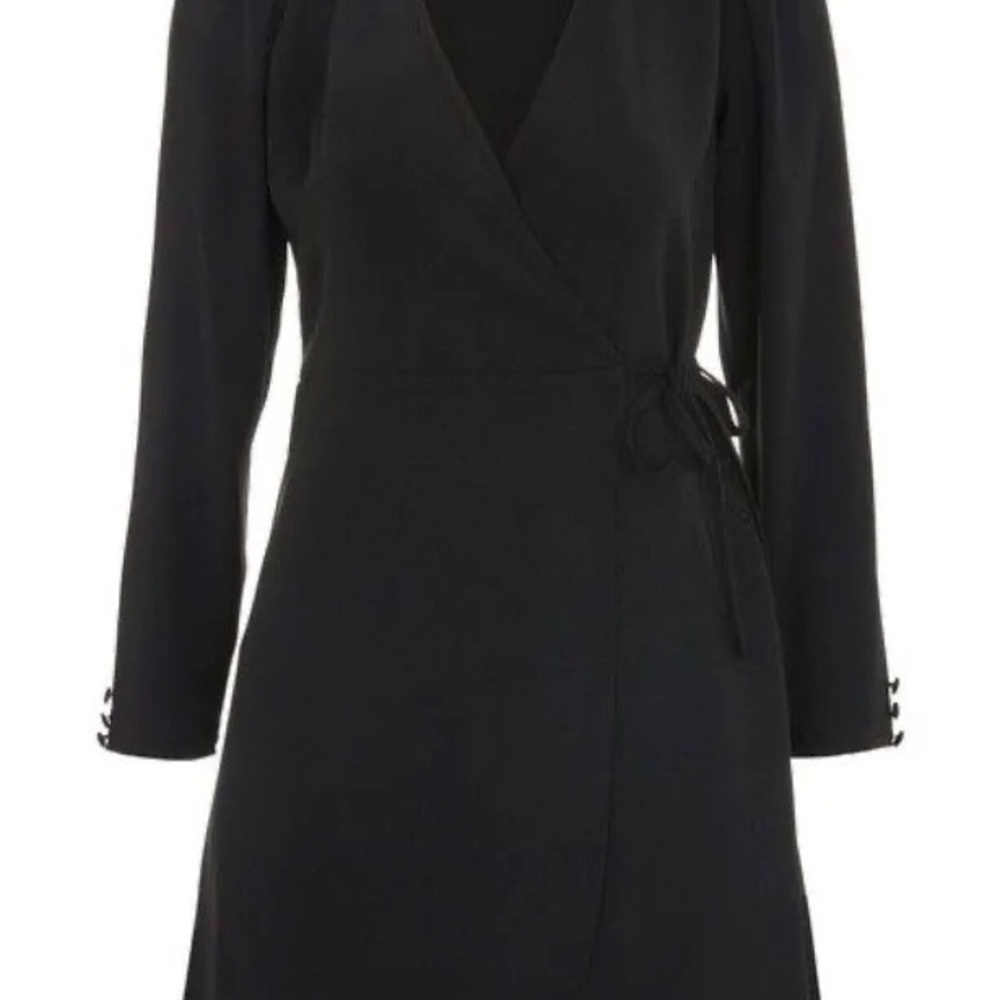 Topshop crepe mini dress black UK12